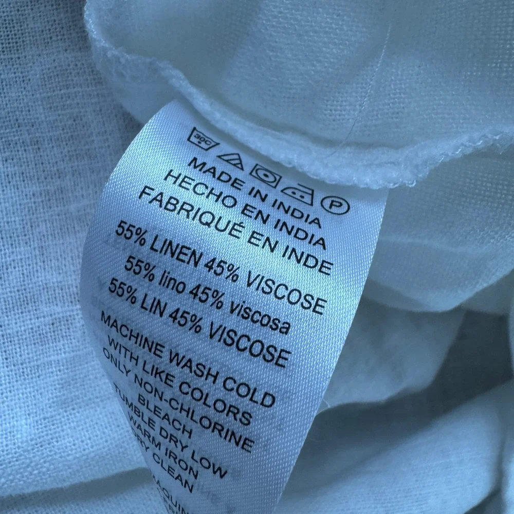 Michael Kors White Linen Blend Smocked Waist Flared Skirt Womens Size M Coastal